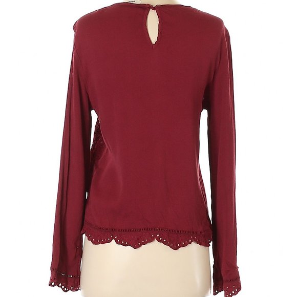 Storee Red Long-Sleeved Top with Detailing - Picture 2 of 8